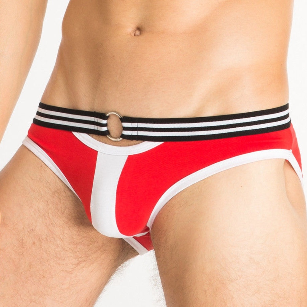 NWT Miboer Men's SEXY Red Low Rise Briefs.